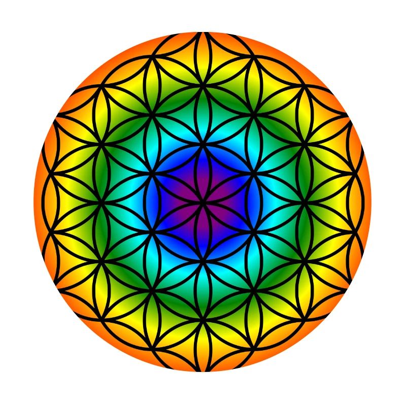 Blume des Lebens - Regenbogen