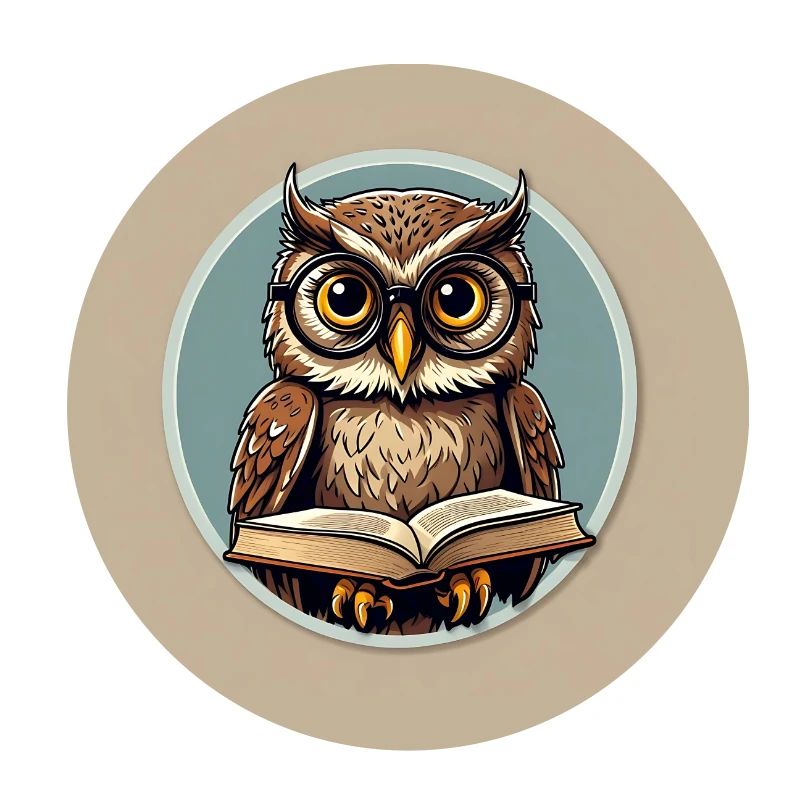 Eule mit Büchern