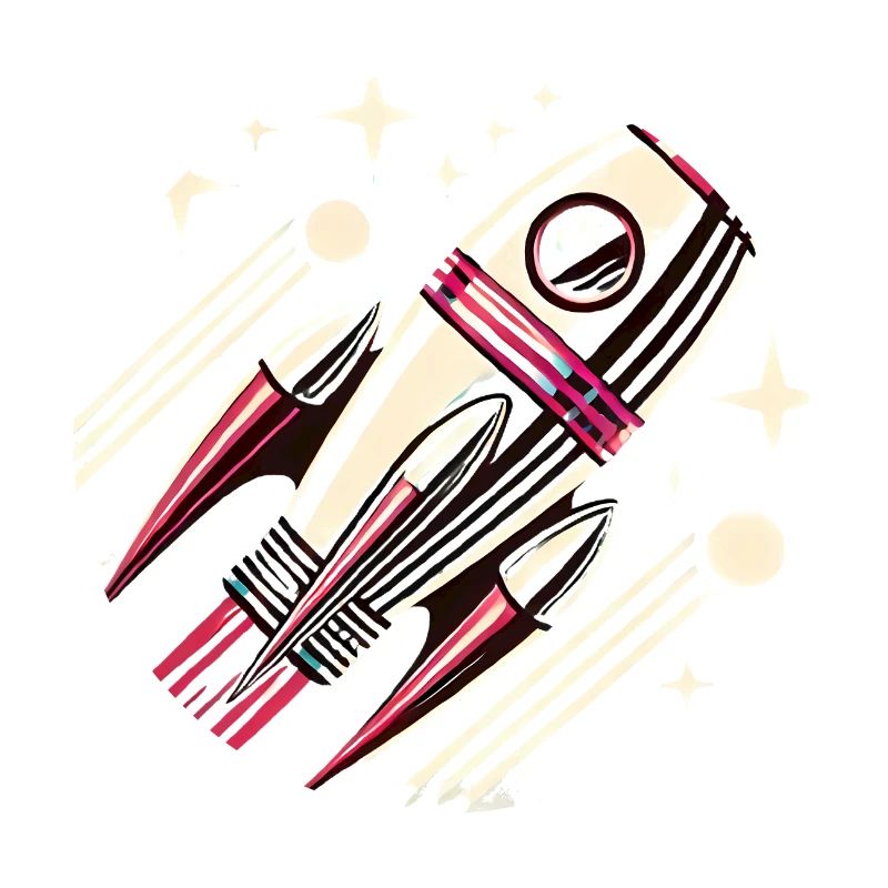 Retro SpaceAge Rocket Vector Design