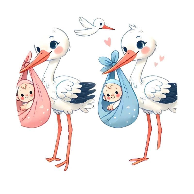 Rosa oder Blauer Storch Baby Überraschung