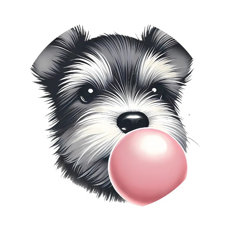 Playful Terrier with Bubble Gum