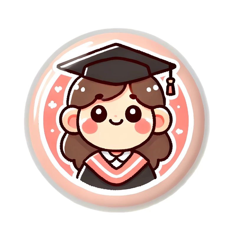 Conception de badge de dessin animé de graduation
