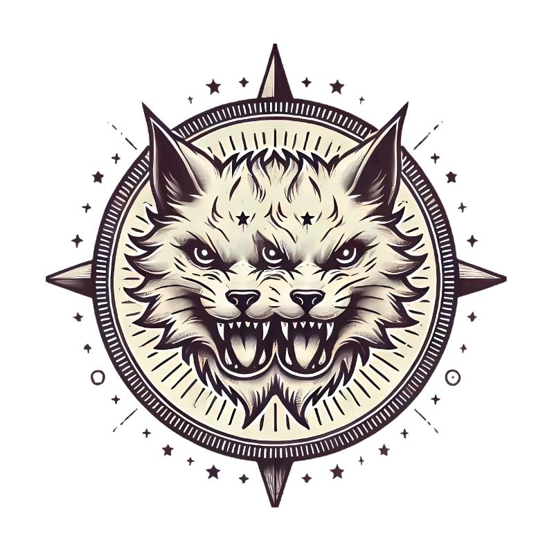 DoubleHeaded Gothic Cat Emblem