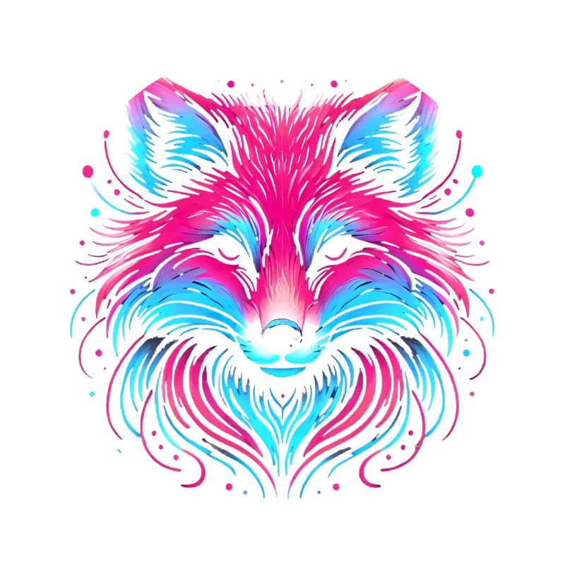 Neon Fox Glow Illustration Design