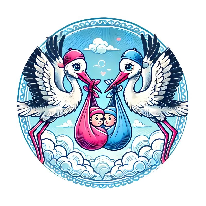 Rosa oder Blauer Storch Baby Bundle Design