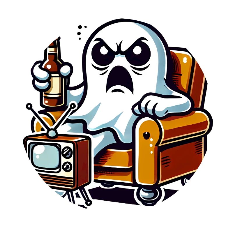 Funny Ghost Watching TV Boo