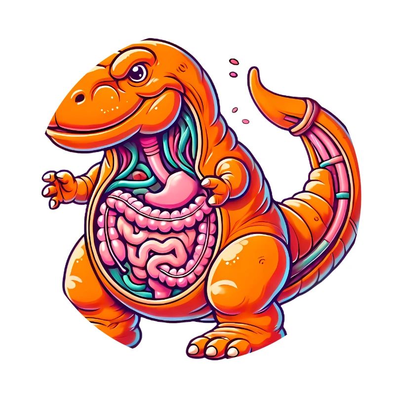 Conception de dessin animé drôle d’anatomie TRex