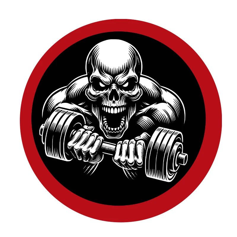 No Limit Hard Workout Skull with Dumbbell