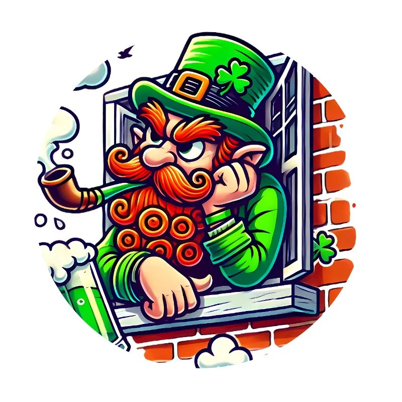 Grumpy Leprechaun Window Sticker