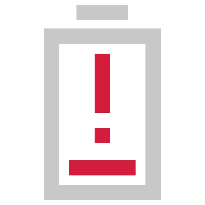 Exclamation point battery no power