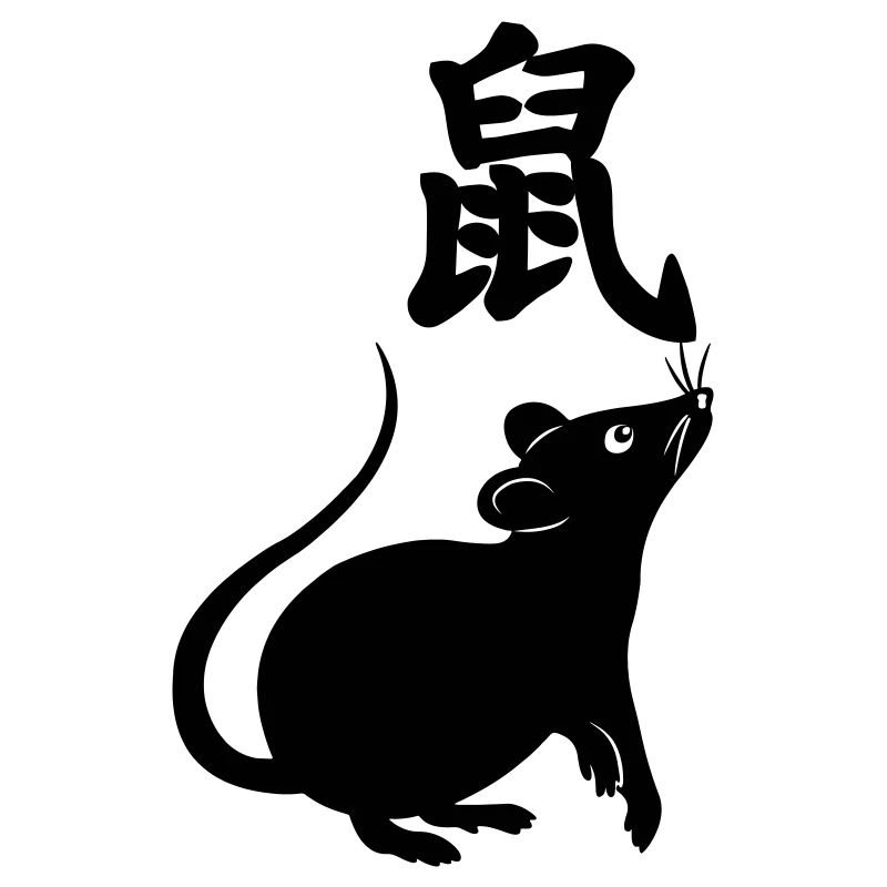 Chinese character rat with rat image