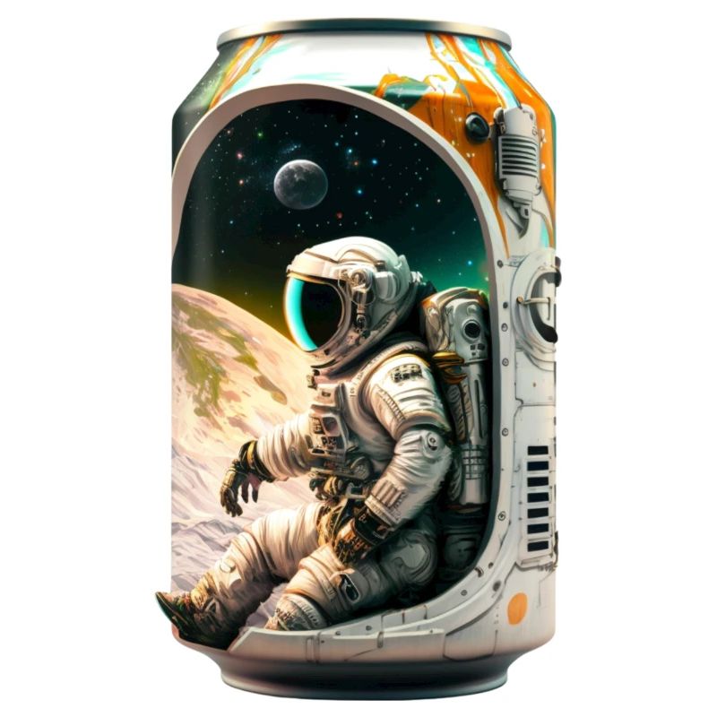 Coole Bierdose mit Astronaut