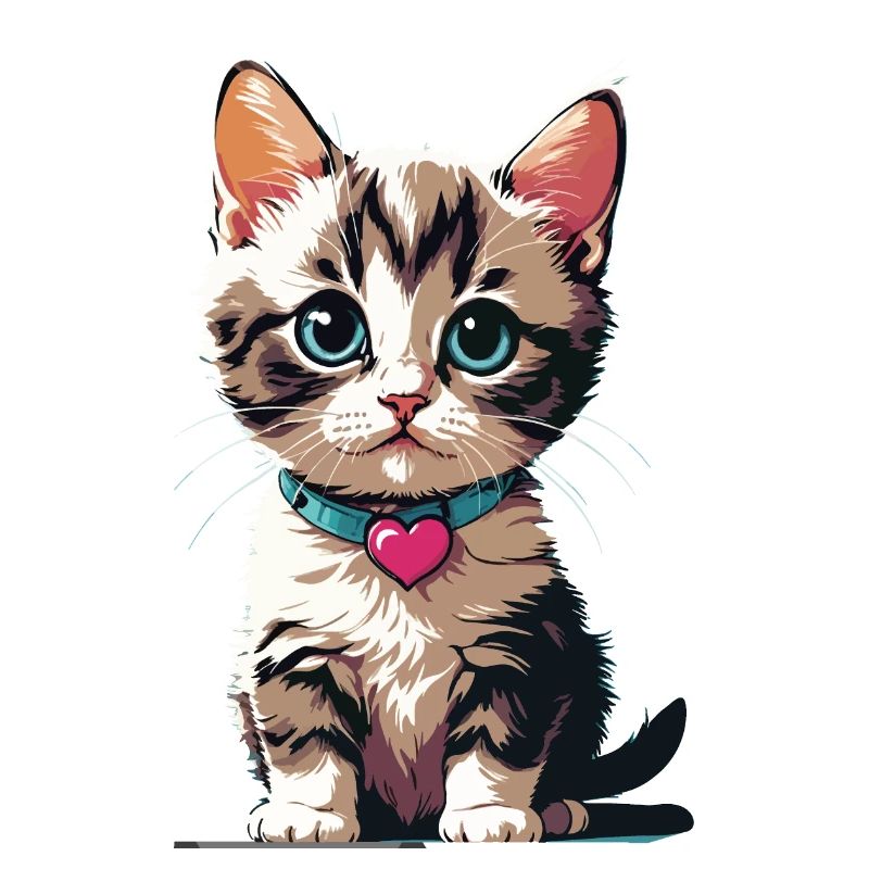 Katze mit Herzkette