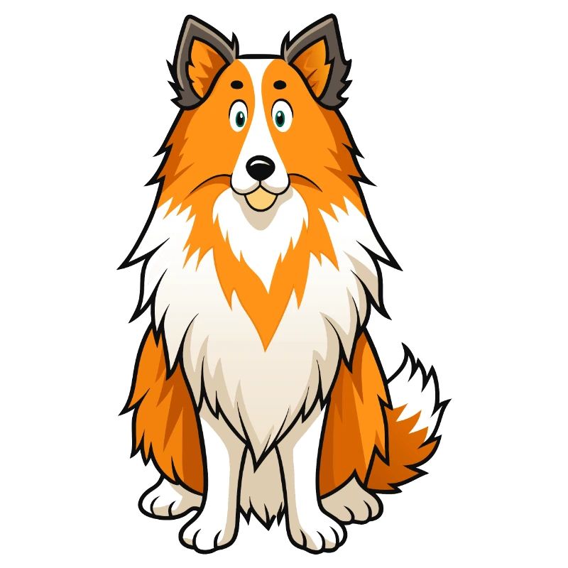Alert Shetland Schäferhund Digitale Kunst