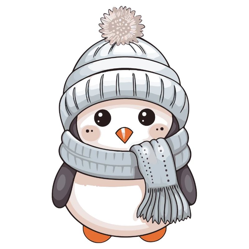 Penguin Winter Comic Cute