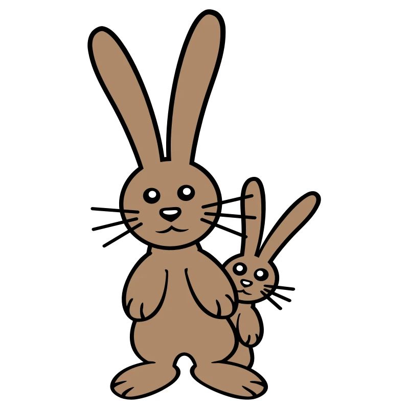 2 Hasen Kind versteckt Vater Zwei Kleinkind Mutter