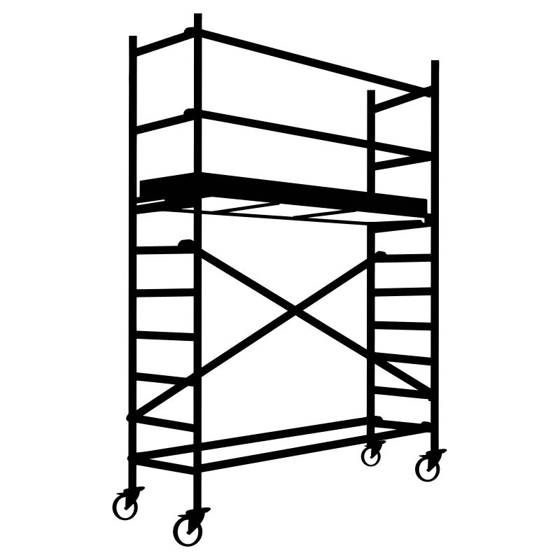 Scaffolding with wheels – shadow image