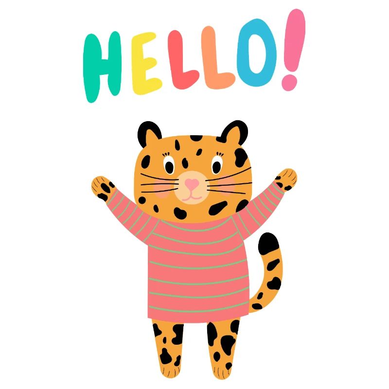 Tiger im Strickpulli sagt Hallo – wild & kuschelig