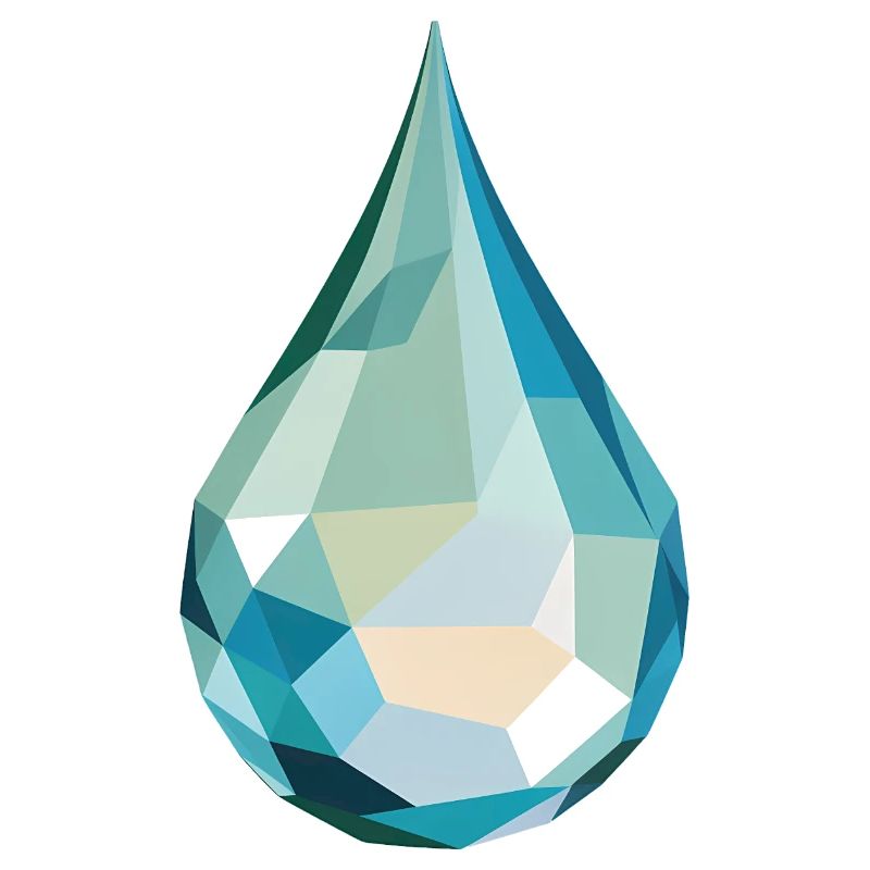 Wassertropfen - Cooles Low Poly Logo