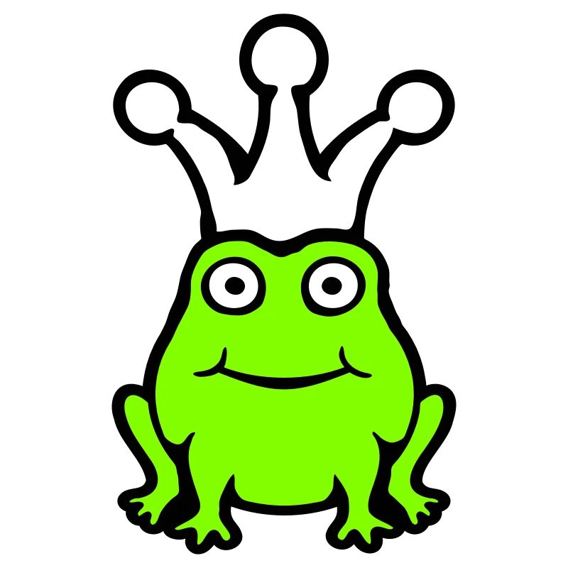 Frog King Crown Funny Cute Comic Frog Prince