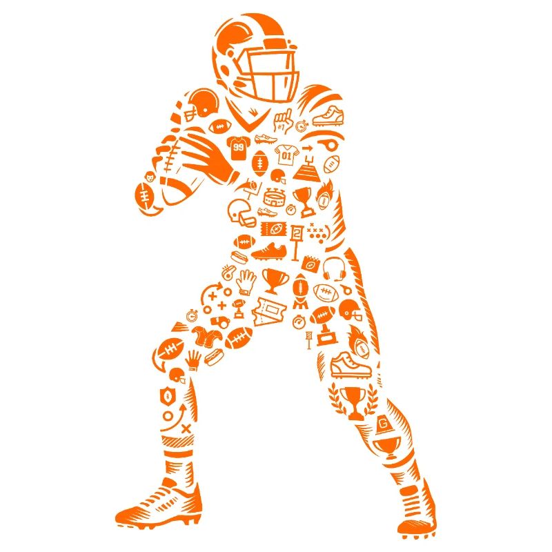 Football Quarterback Icon Pattern Design