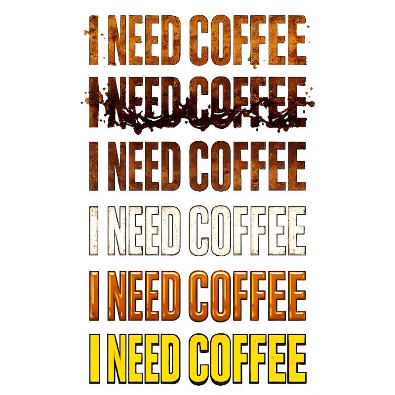 I Need Coffee – Color Gradient Text