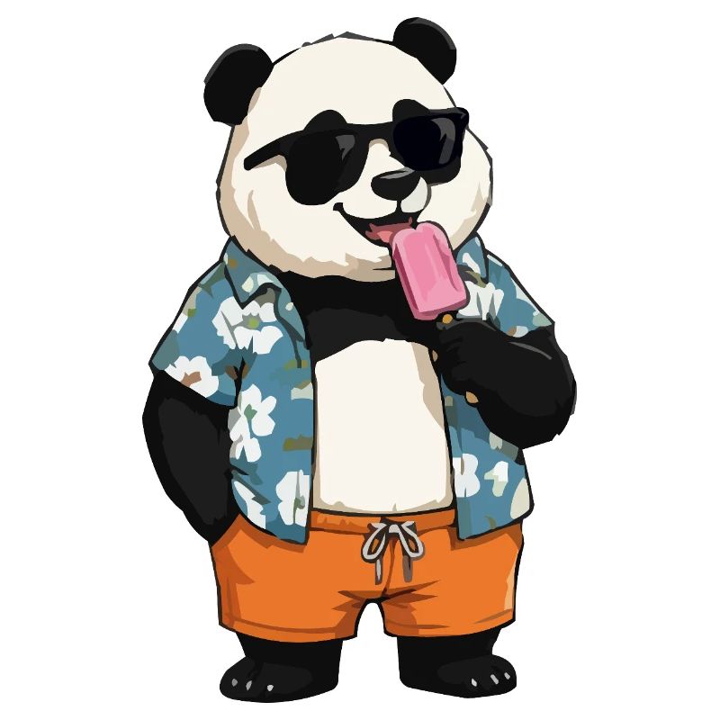 Panda Strand mit Eis