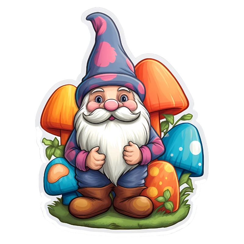 Dwarf surrounded by mushrooms