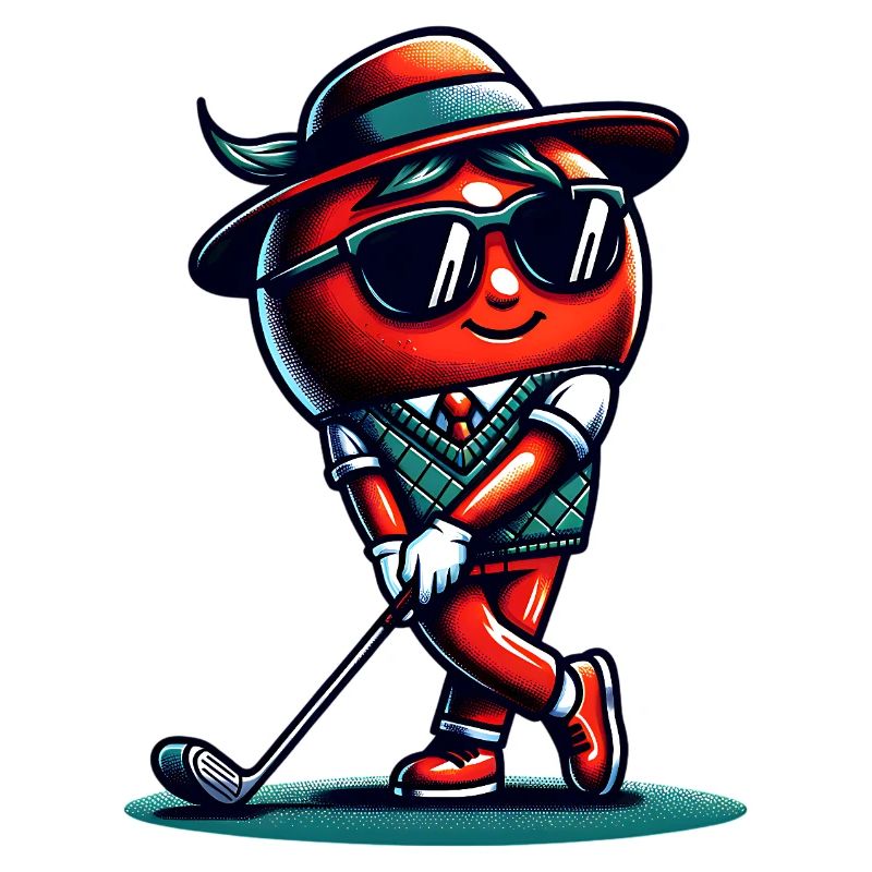 Swing de tomates de golf amusant avec style
