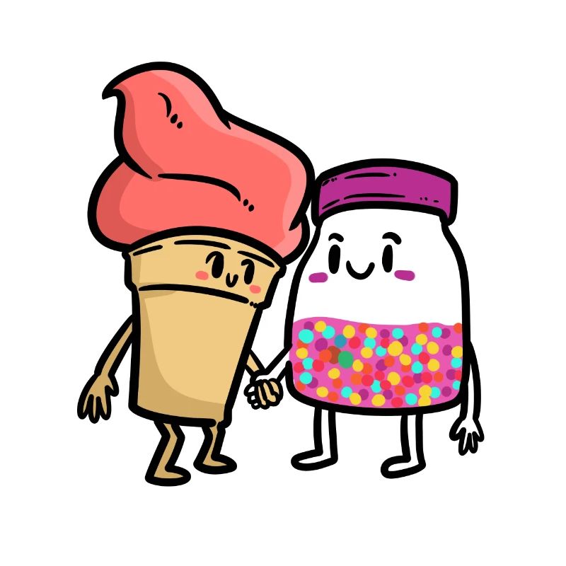 Zuckerperlen und Eis Ice Cream