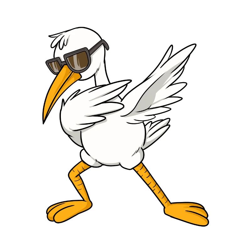 Cool stork dab bird dance float dance step