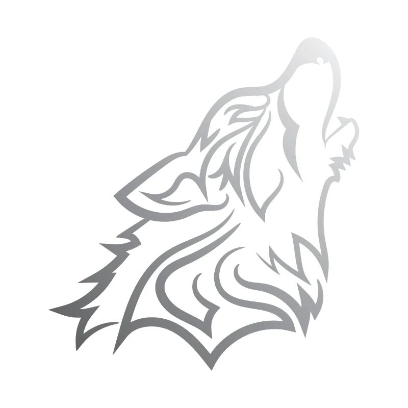 Hurlant Wolf - Drôle Graphique Silvered Wolf Design