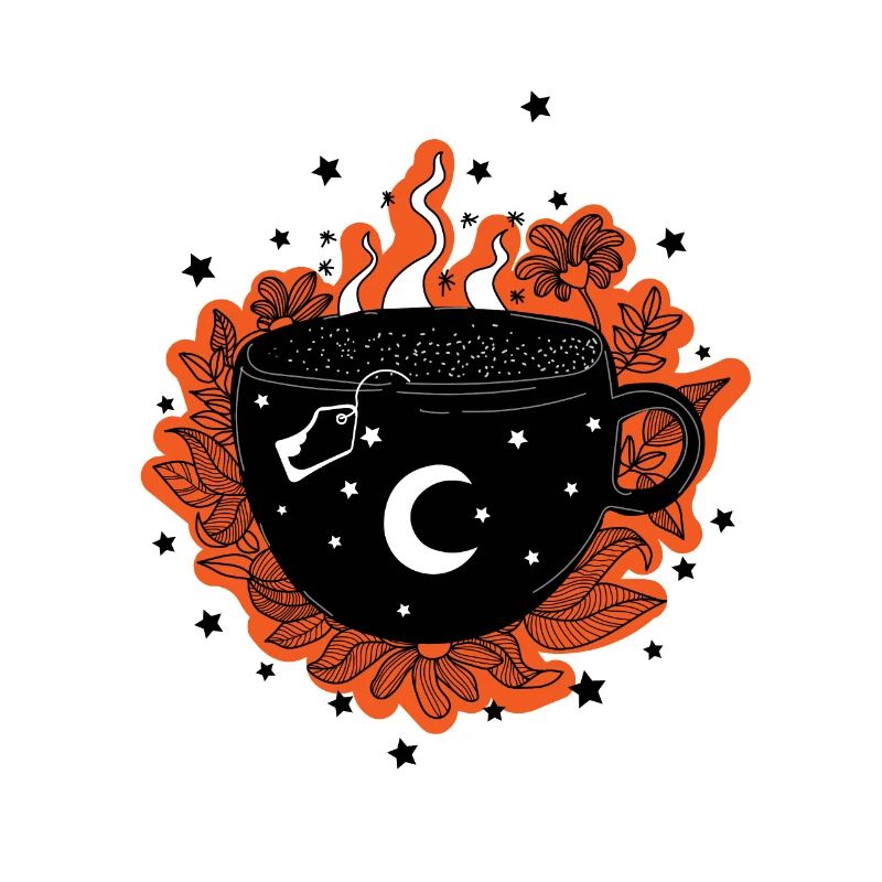 Becher mit Tee, Kräutern, Hexenbecher, Halloween