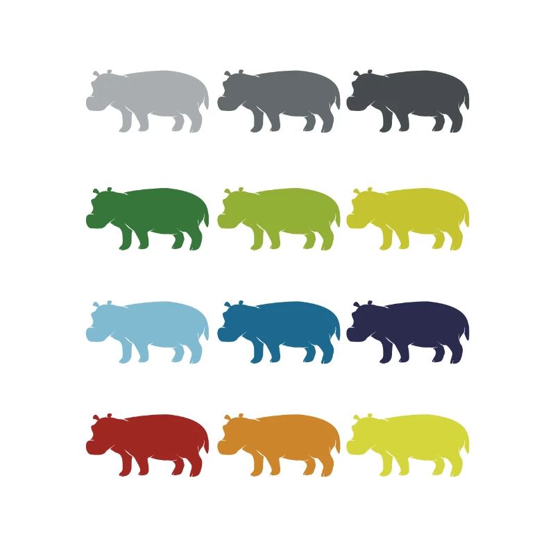 Neon Pop Art Retro Hippo Flusspferd Geschenkidee