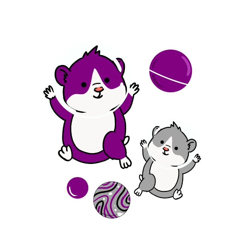 Hamster asexuel dans l’espace Asexual Pride