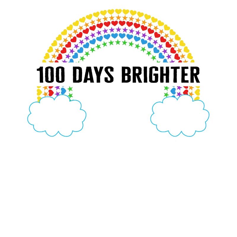 School Shirt, 100 Days Brighter Rainbow Tee, Back