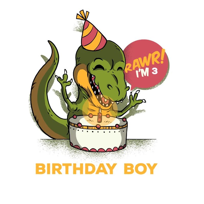 Children 3 Year Old T Rex Dinosaur 3rd Bday Boy T
