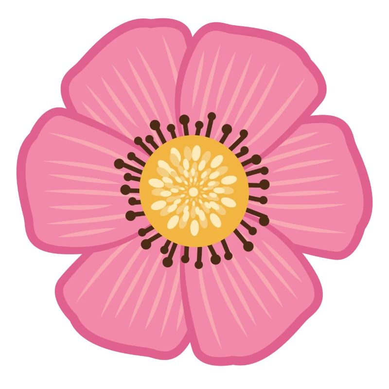 Dessiné belle fleur de fleur de jungle rose
