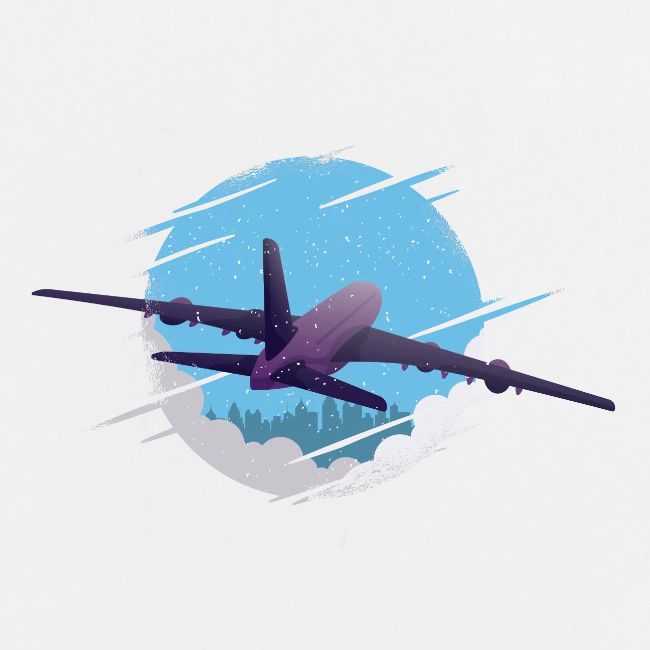 Airplane at night