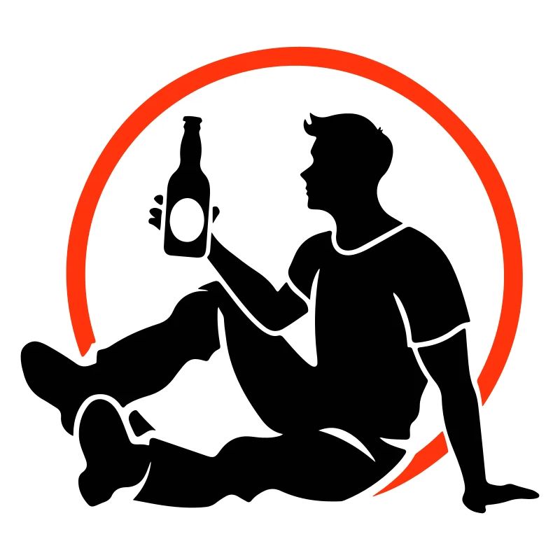 Beer Drinking Silhouette