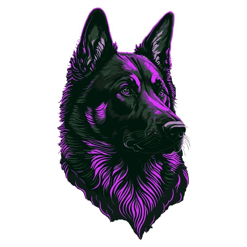 German Shepherd Head Pink