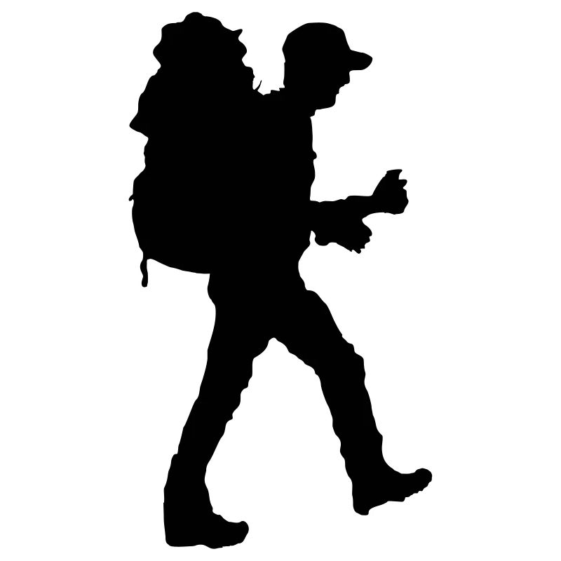 Backpacker silhouette