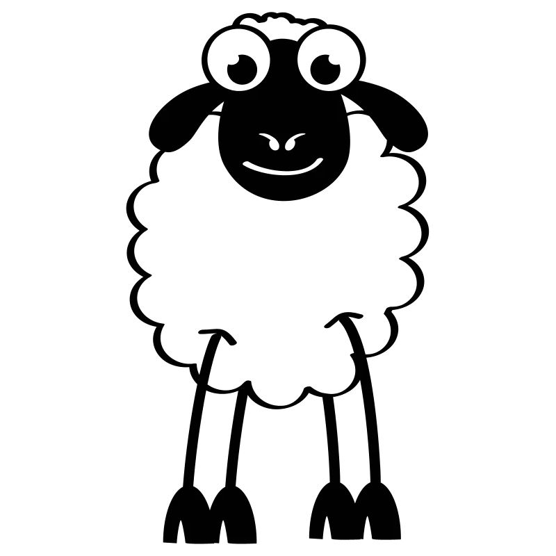Sheep, white or black sheep. Dreaming or sleeping