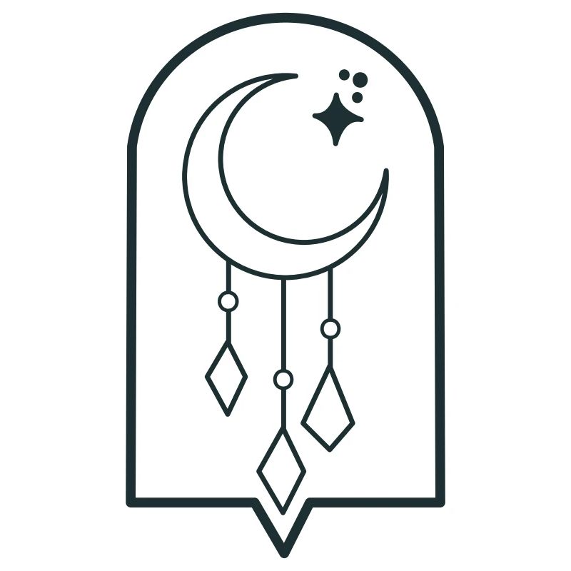 BohO lune pendent et étoiles