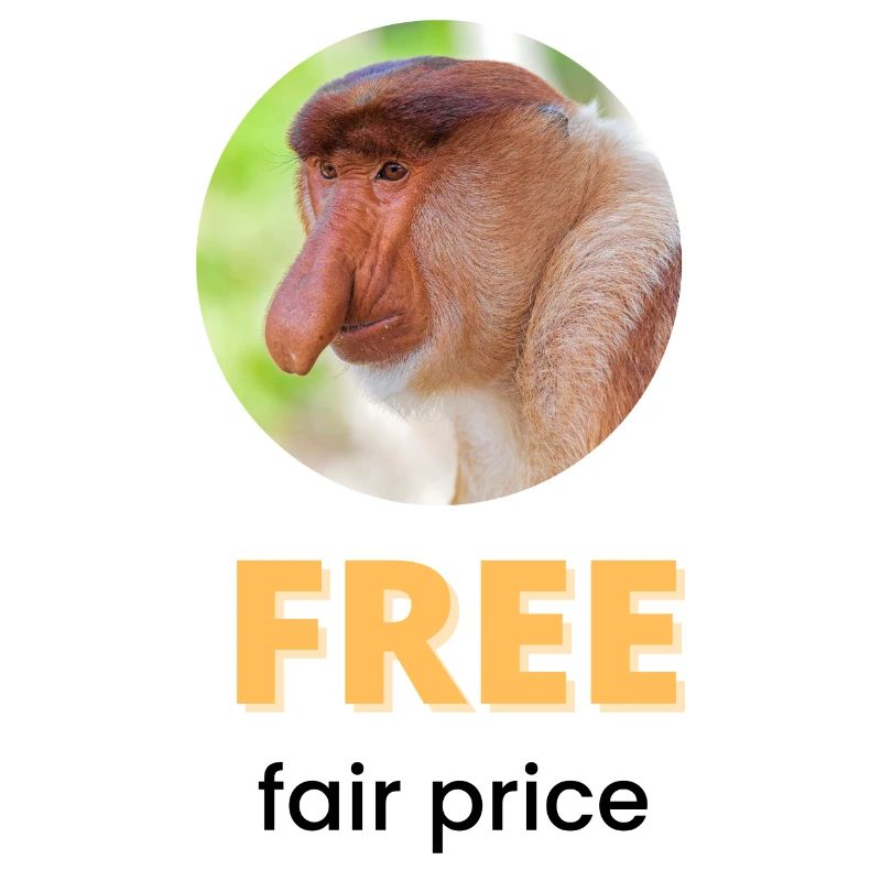 Prix juste gratuit | Texte noir