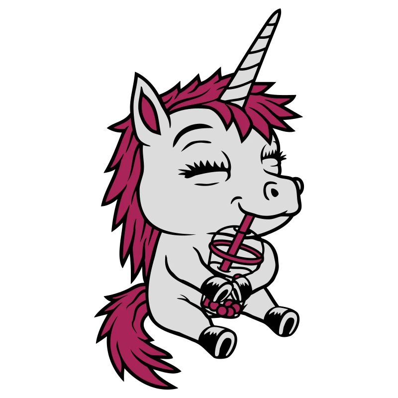 Boba Tea Drinking Unicorn