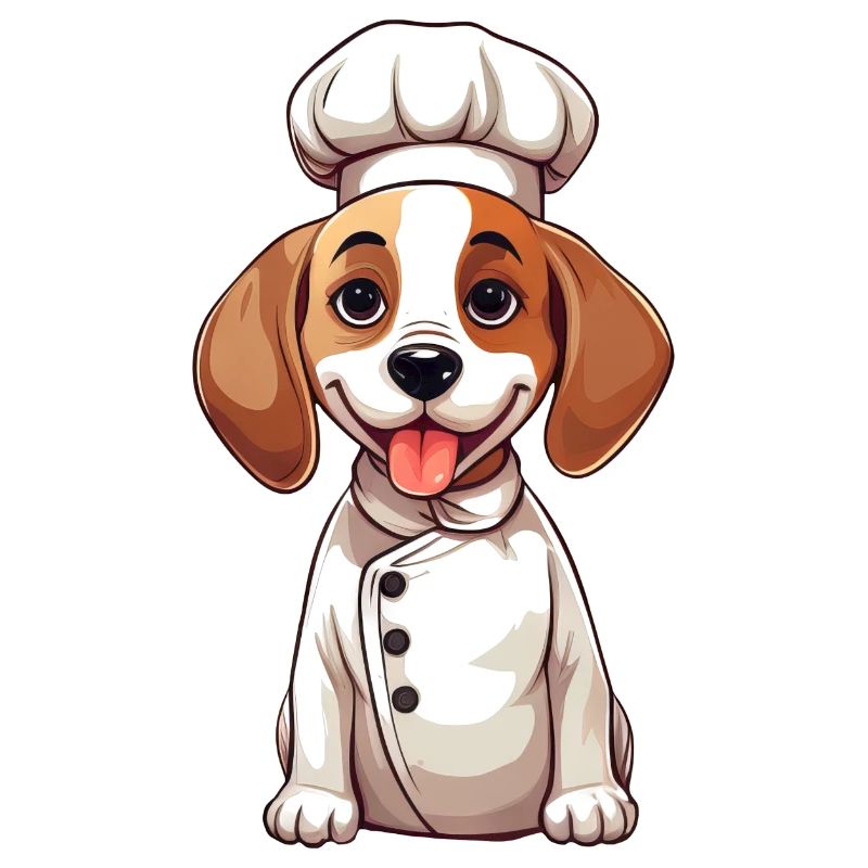 Cute Beagle Chef Comic Design