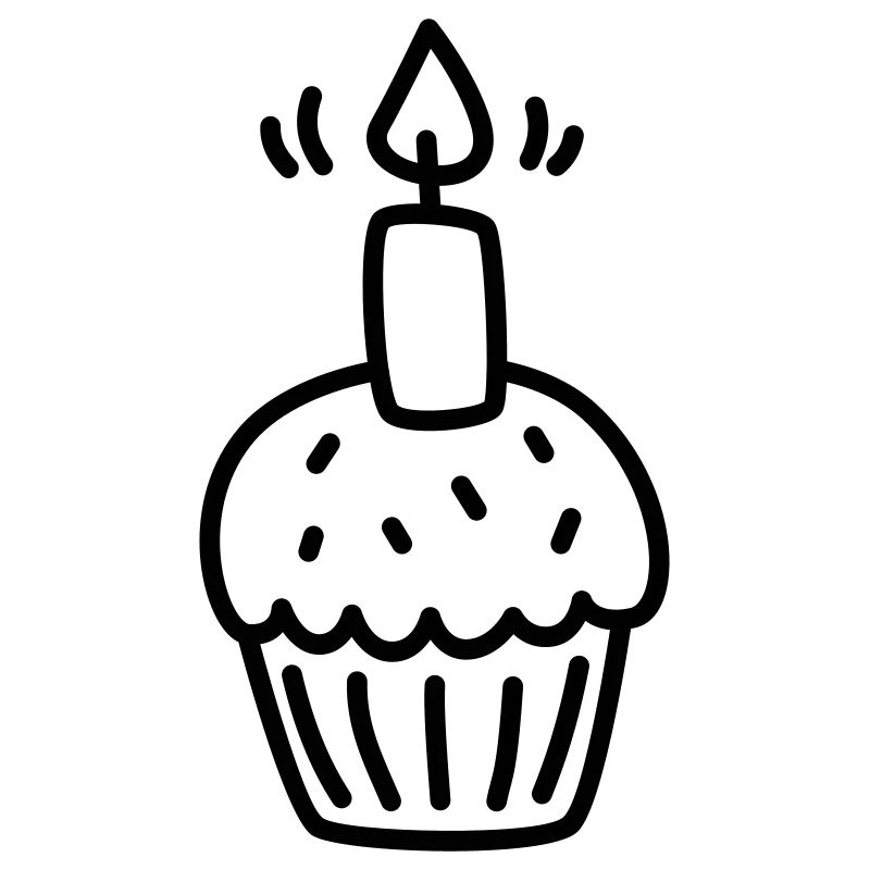 Muffin mit einer Kerze zum Geburtstag