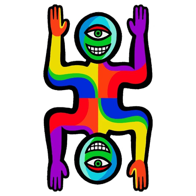 Regenbogen-Zwei-Gesichter-Figur