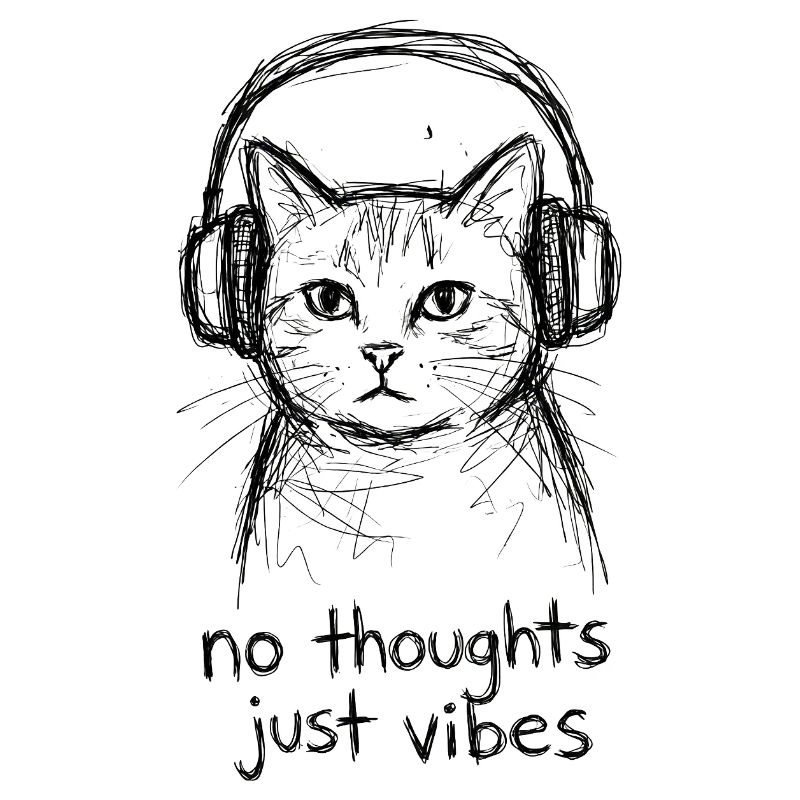 Chat avec un casque : Sans pensées